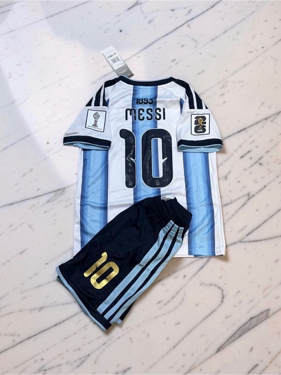 adidas Other - Messi Argentina 2026 World Cup Kids Jersey Shorts Kit #10 Home Set
